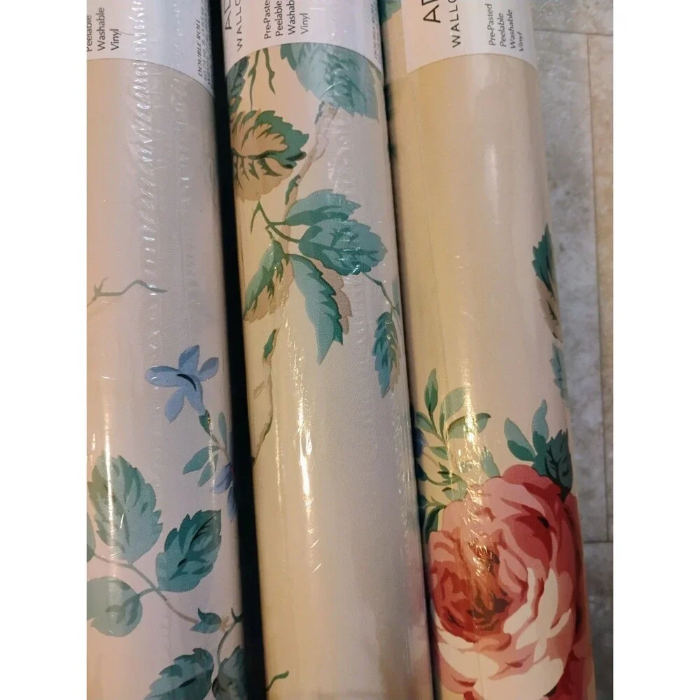 Lot of 3 Vintage Adrienne Vittadini Gramercy Wallpaper 535153 Run 4 Floral NOS